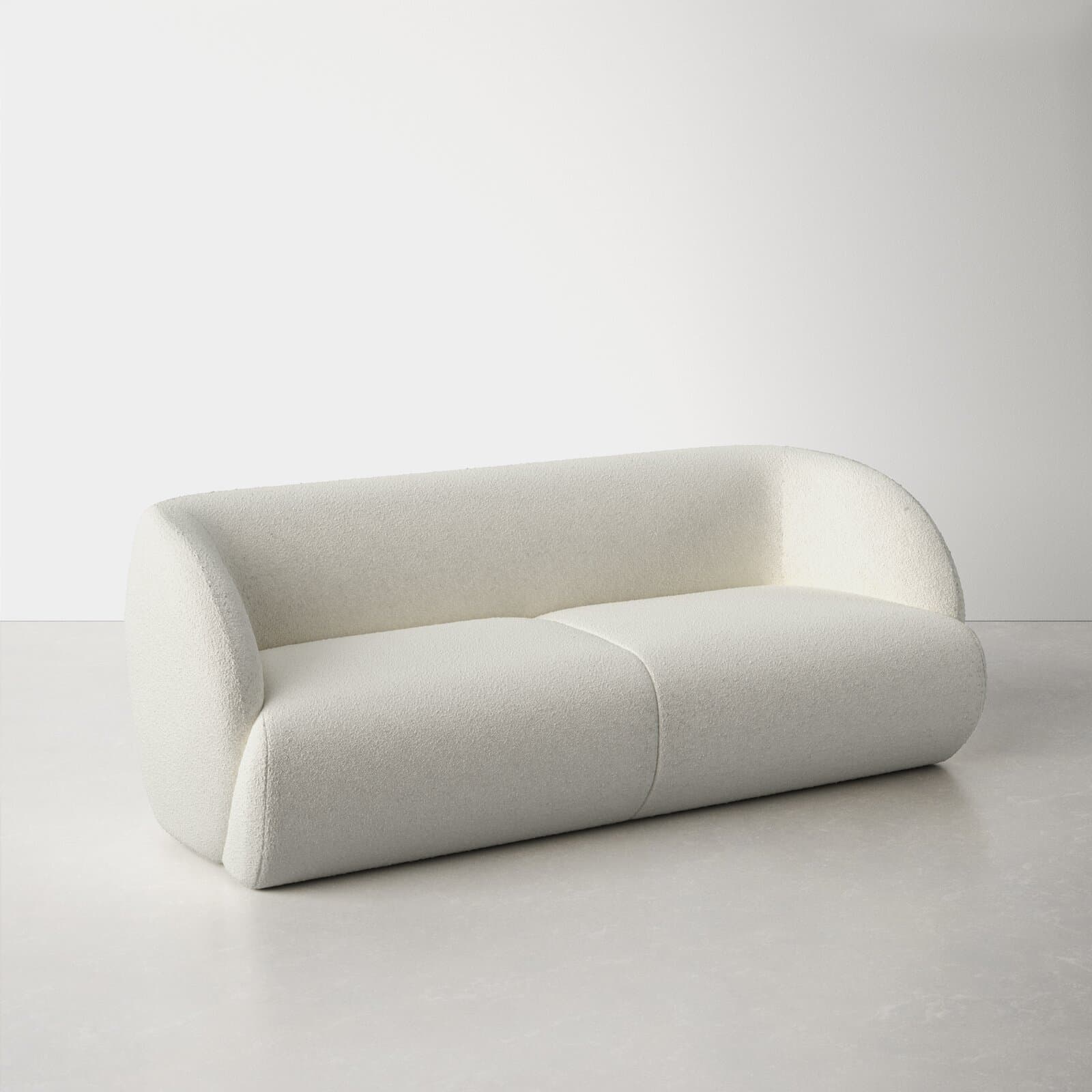 Polyester Blend Loveseat With Round And Recessed Arms – alternate view