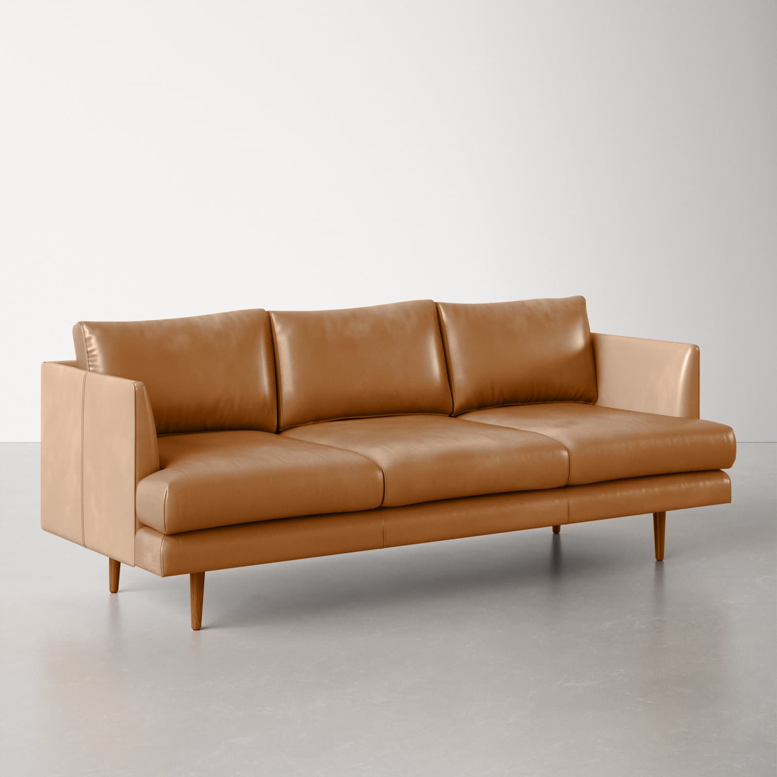 Genuine Leather Loveseat With Recessed Arms – alternate view