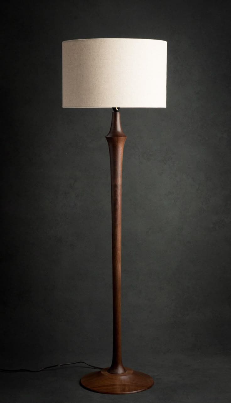 Mid-Century Turned-Wood Floor Lamp