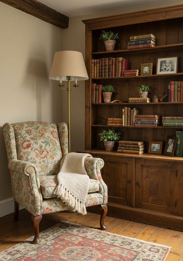 Antique Wooden Bookshelf
