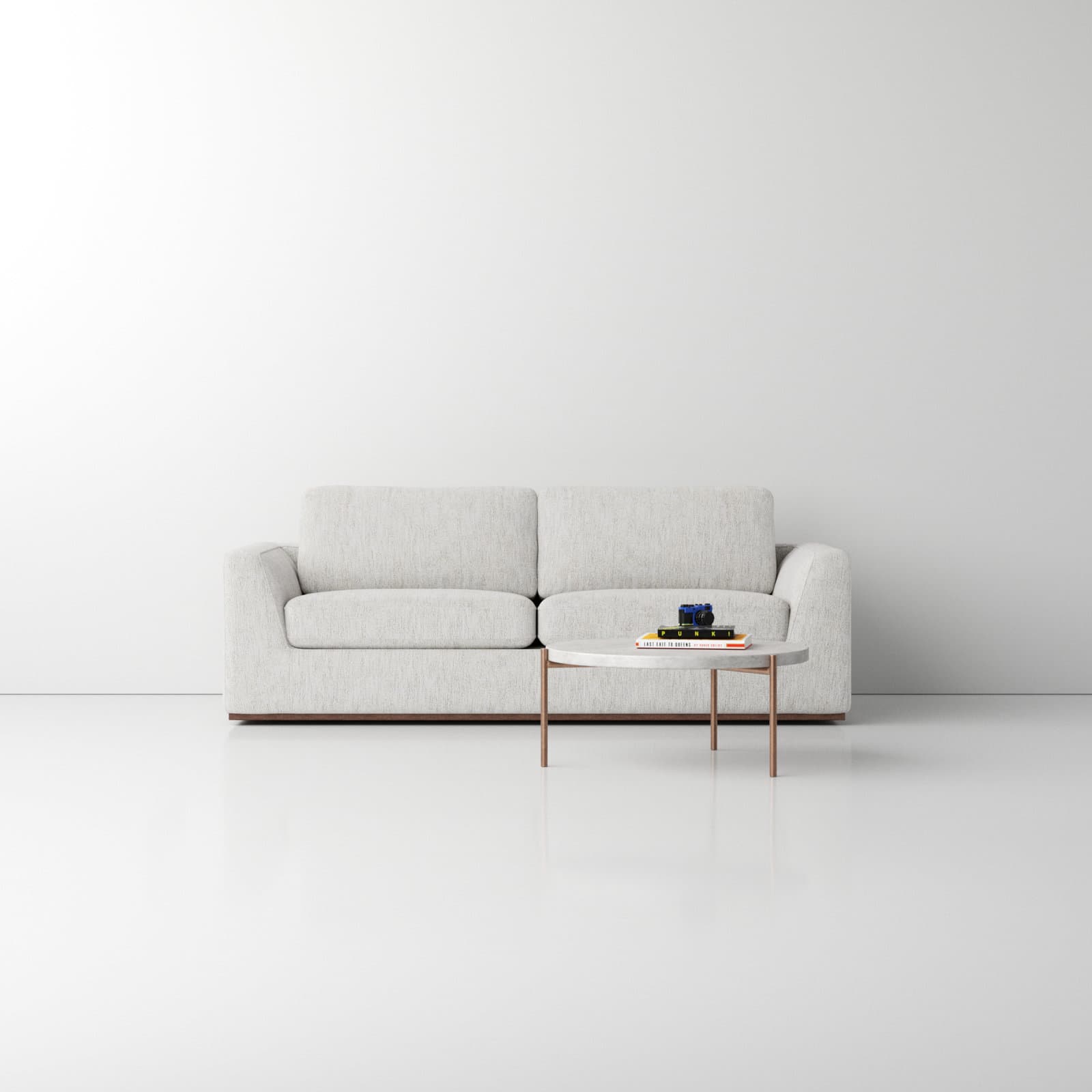 100% Cotton Loveseat With Square Arms