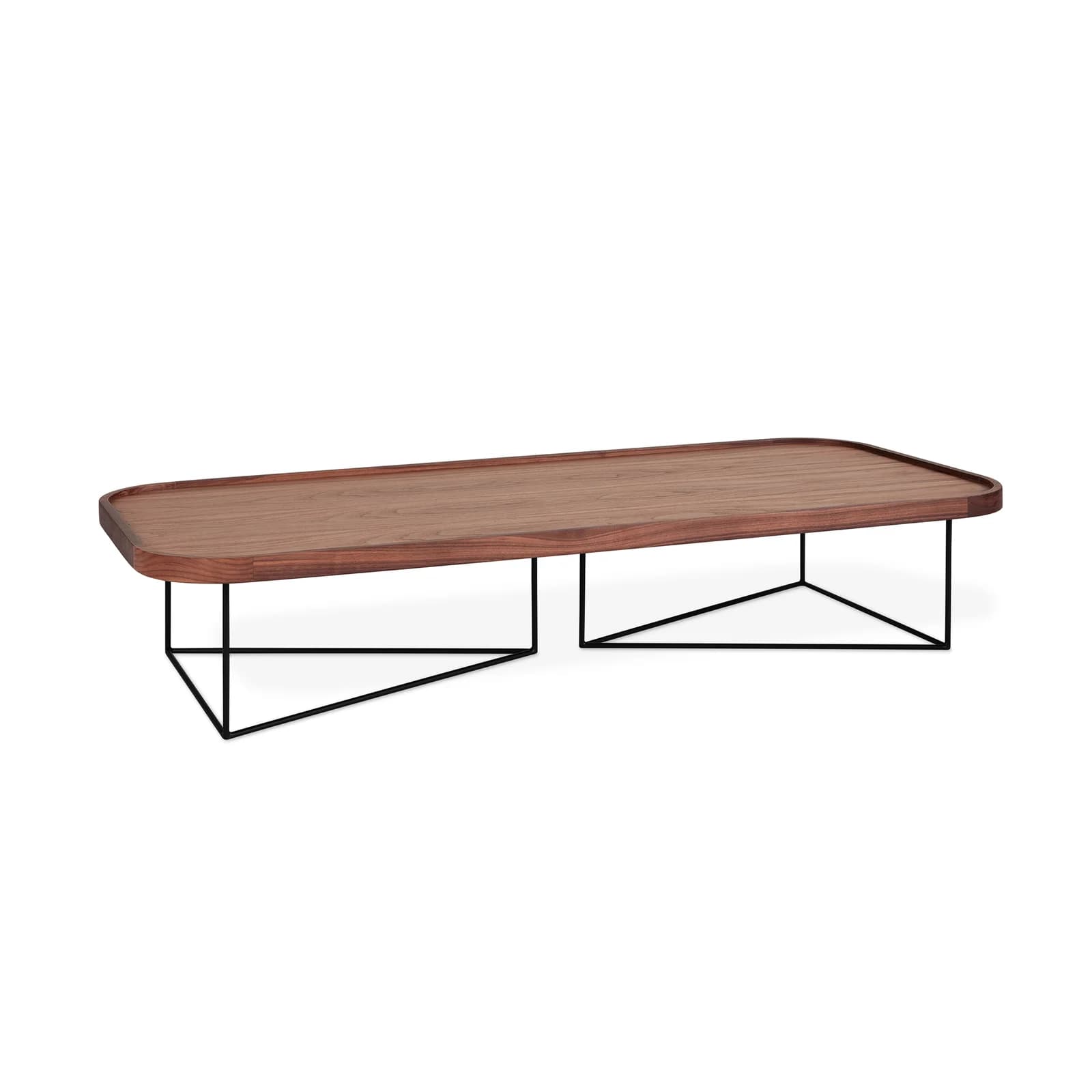 Rectangular Coffee Table With Solid + Manufactured Wood Top And Steel Base – alternate view