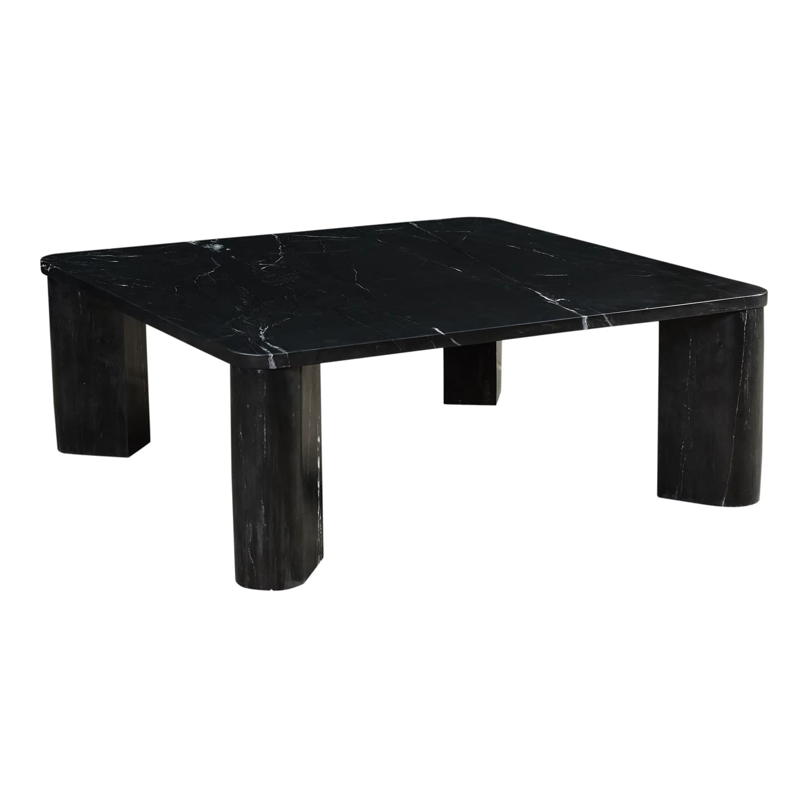 Rectangular Coffee Table With Genuine Marble Top And Marble Base – alternate view