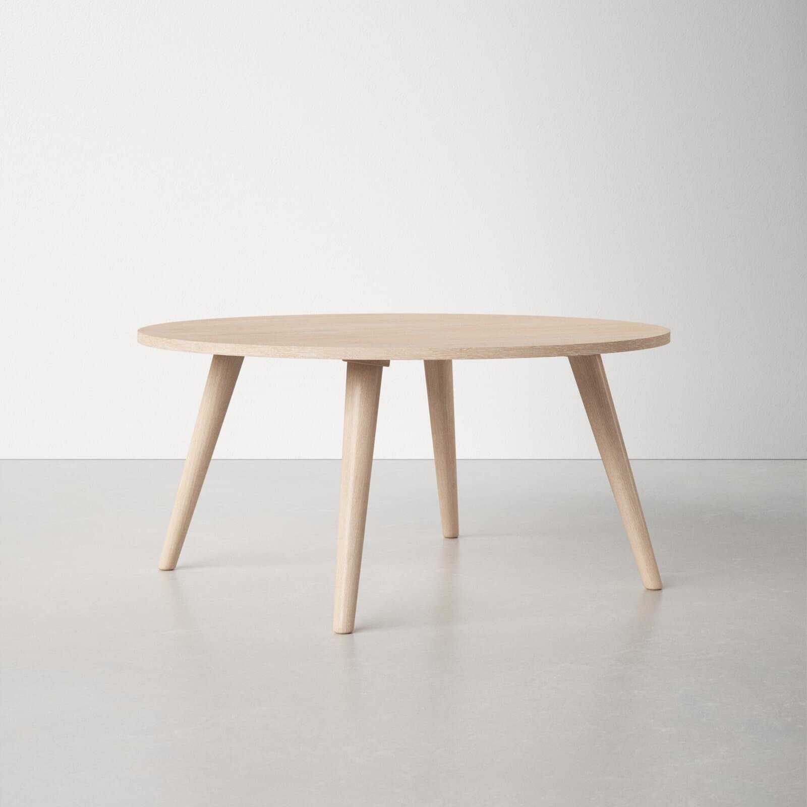 Round Coffee Table With Solid + Manufactured Wood Top And Solid Wood Base – alternate view