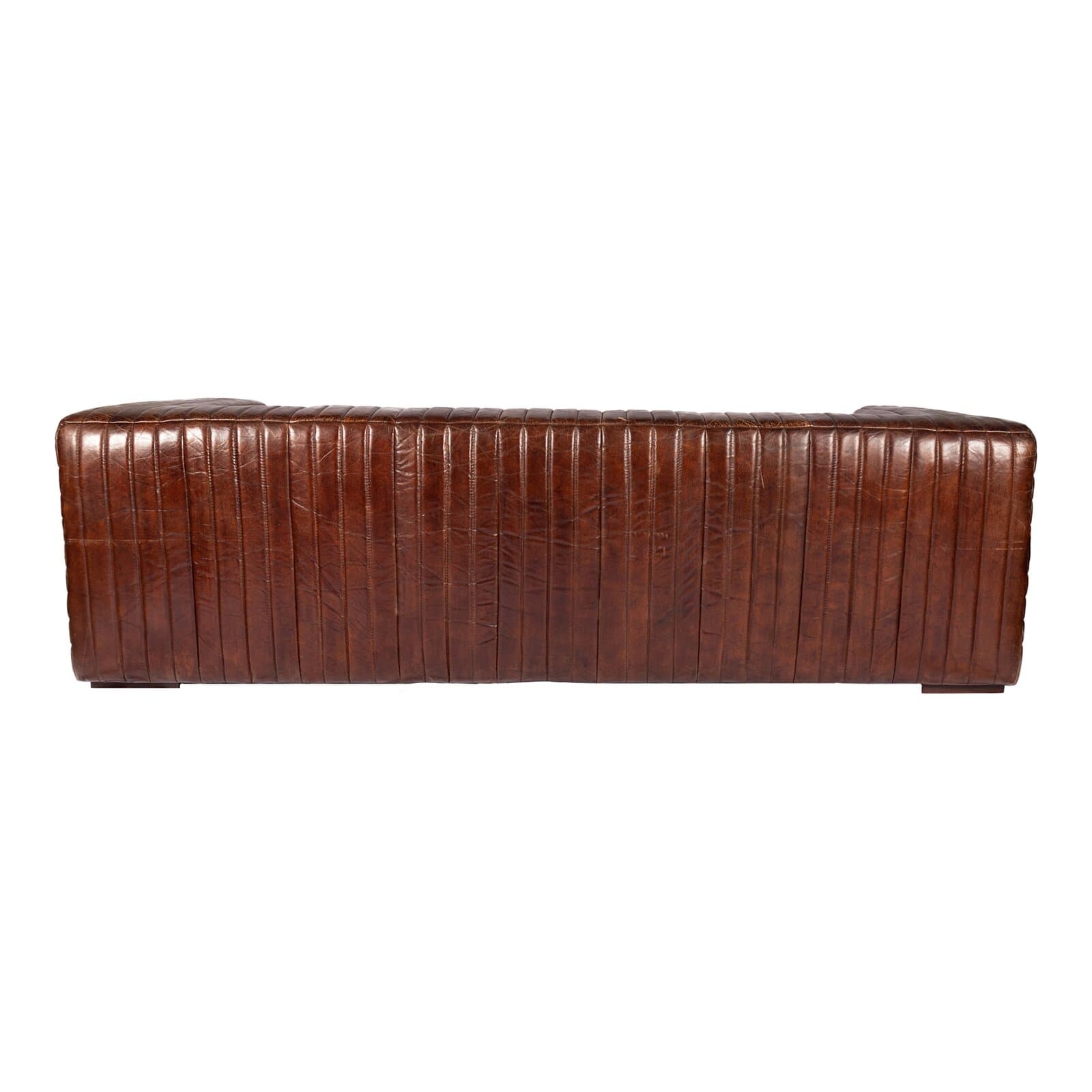 Genuine Leather Loveseat With Square And Rolled And Tuxedo Arms
