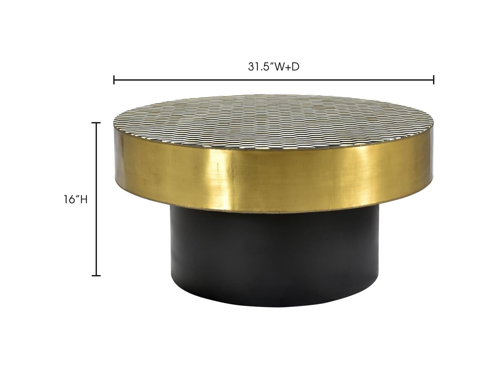 Round Coffee Table With Resin Top And Metal Base