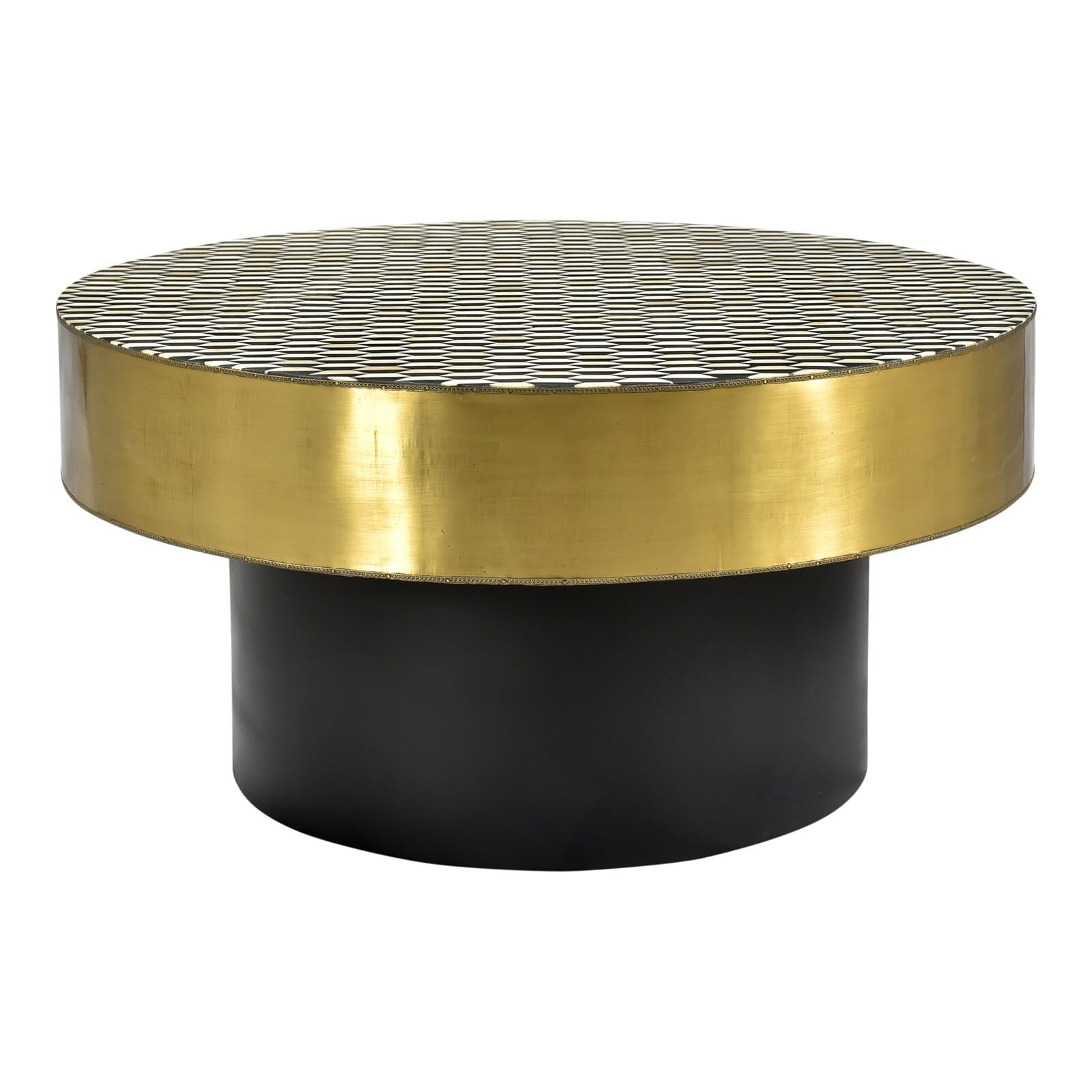 Round Coffee Table With Resin Top And Metal Base – alternate view