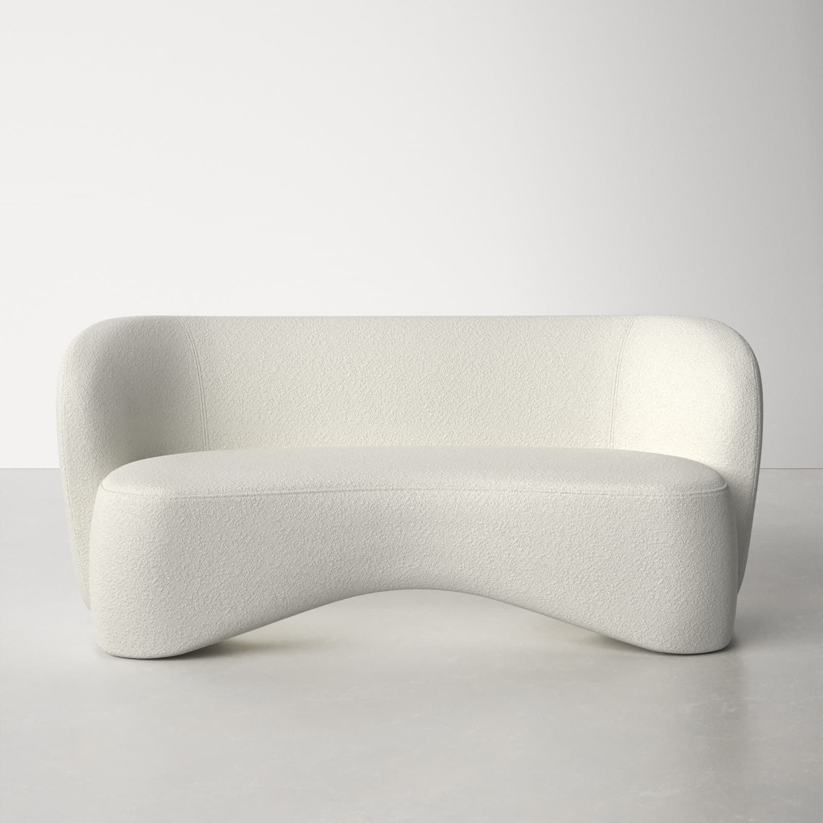 Polyester Blend Loveseat With Flared Arms