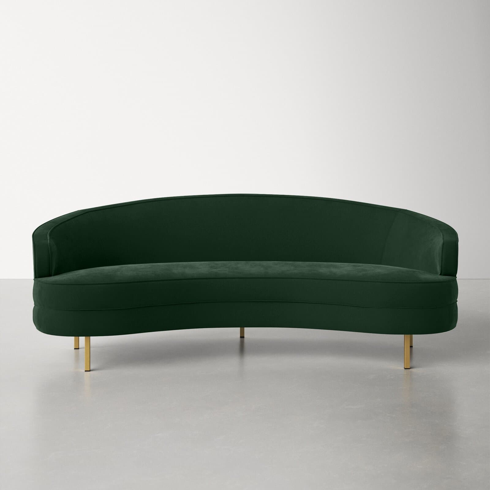 Velvet Loveseat With Recessed Arms