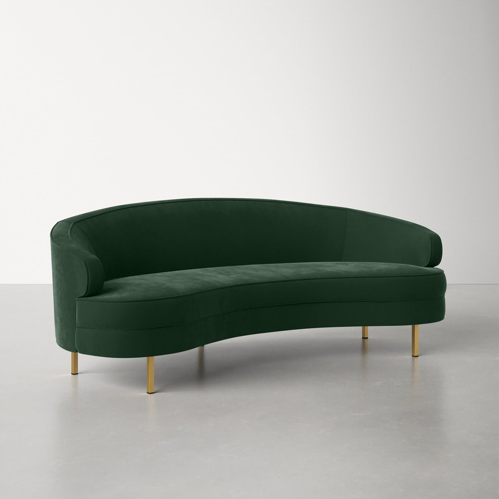 Velvet Loveseat With Recessed Arms – alternate view