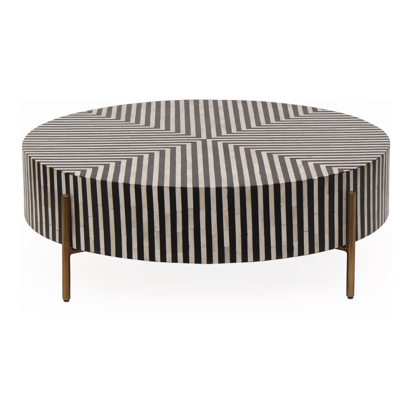 Round Coffee Table With Resin Top And Iron Base – alternate view