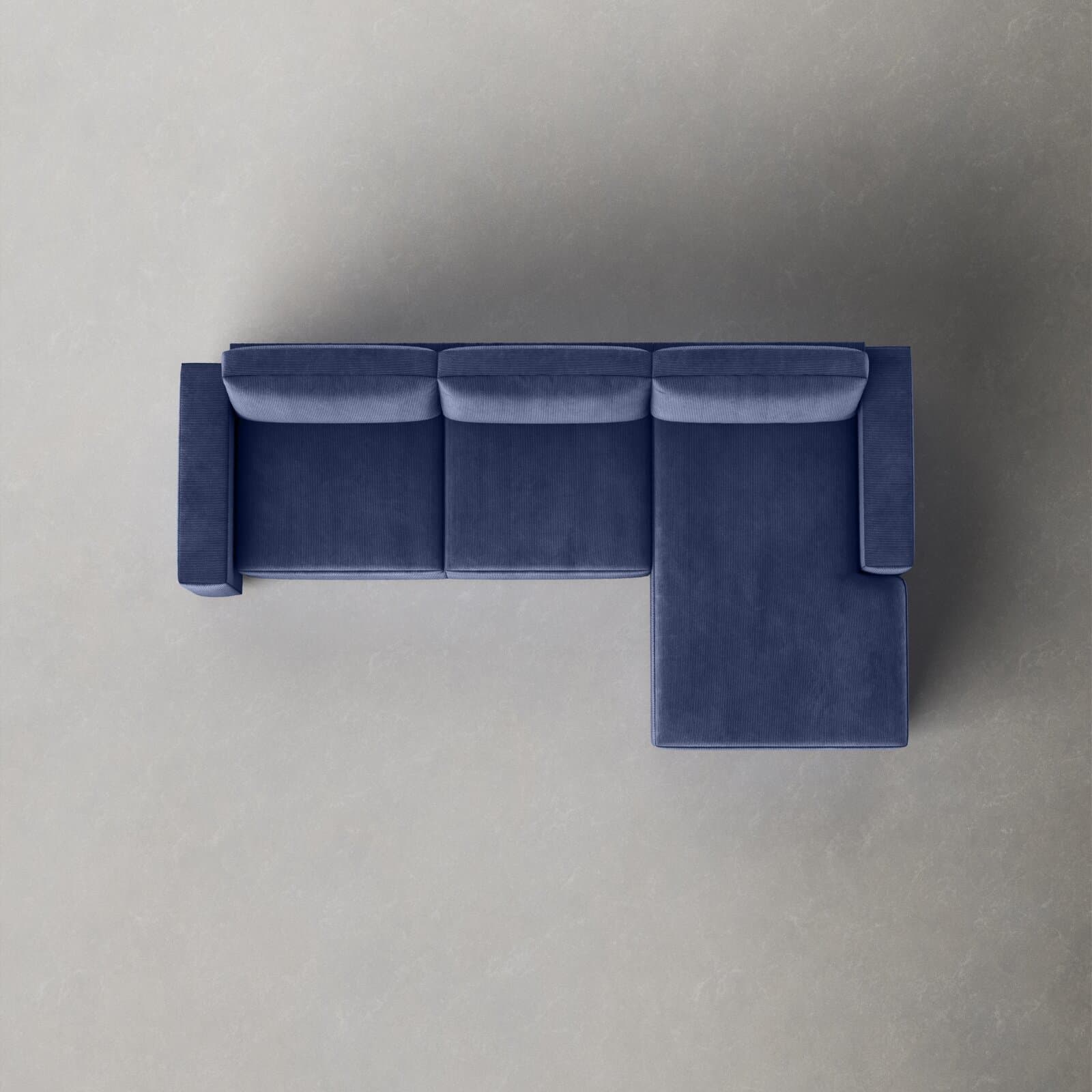 Chenille And Corduroy Sectional With Square Arms – alternate view