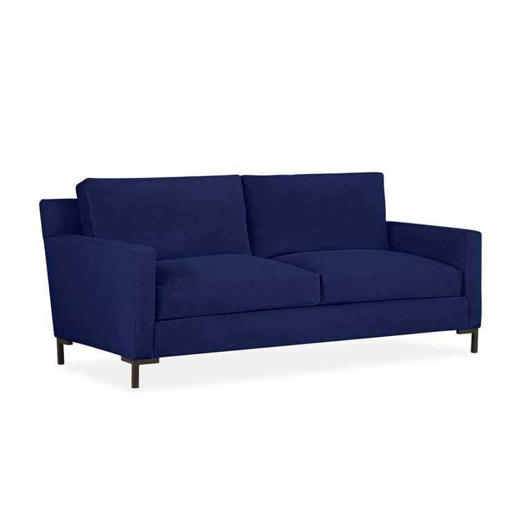 Velvet Loveseat With Square Arms – alternate view
