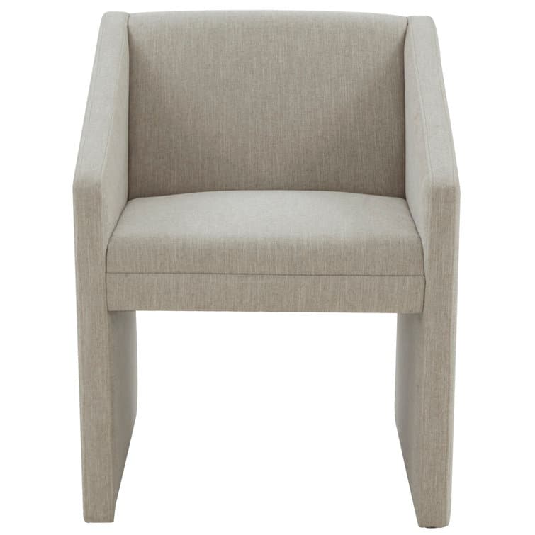 100% Linen Armchair With Square Arms