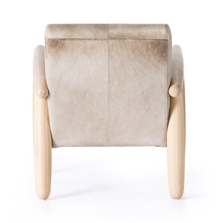 Genuine Leather Armchair With Recessed Arms