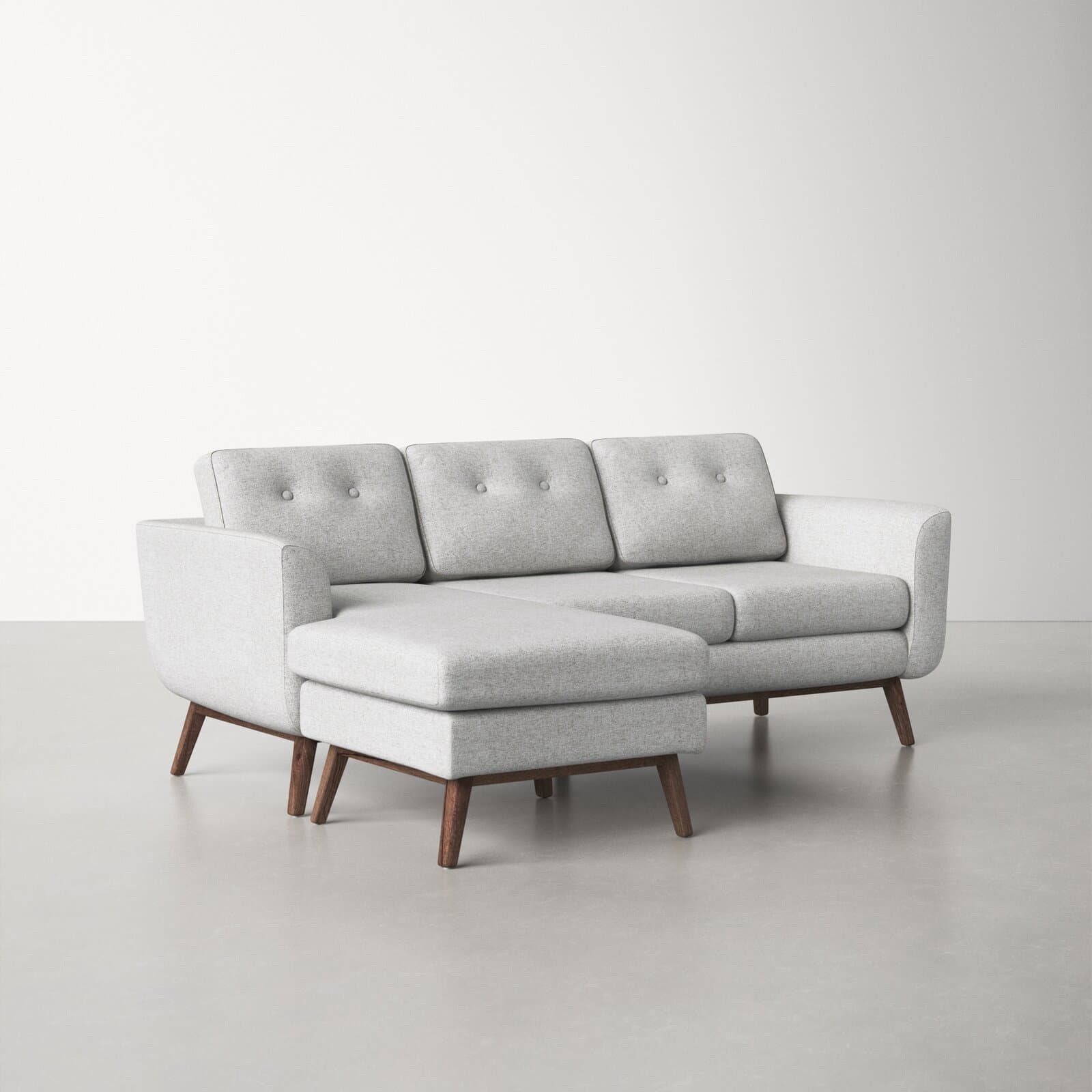 100% Polyester Sectional With Recessed And Flared Arms – alternate view