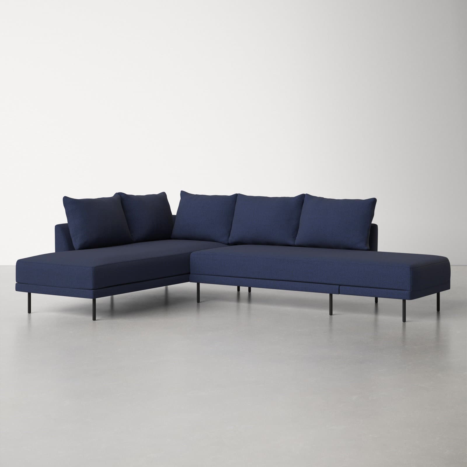 Polyester Blend Sectional Without Arms