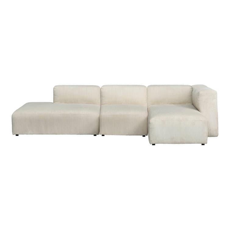 Corduroy Sectional With Square And Recessed Arms – alternate view
