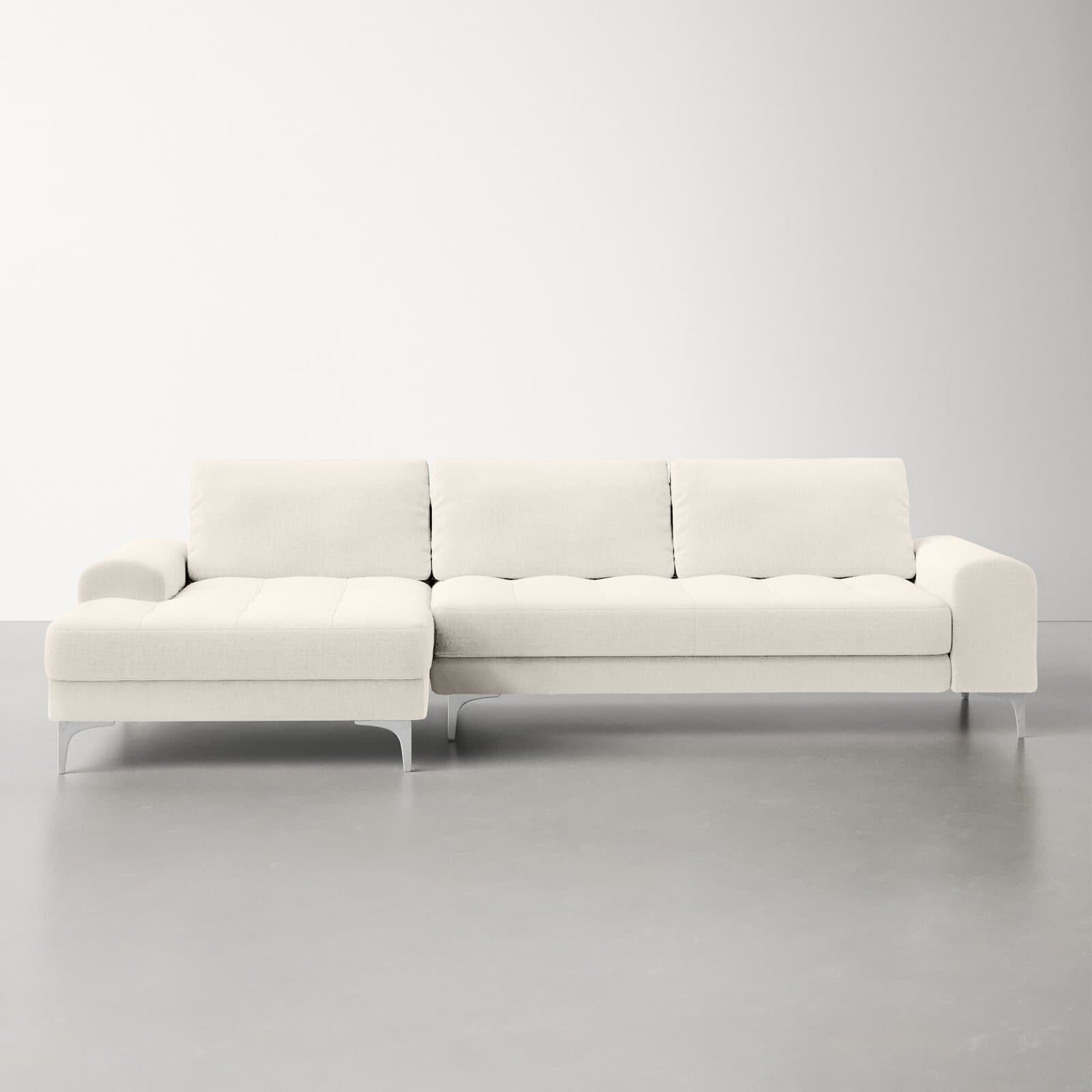 Polyester Blend Sectional With Round Arms – alternate view