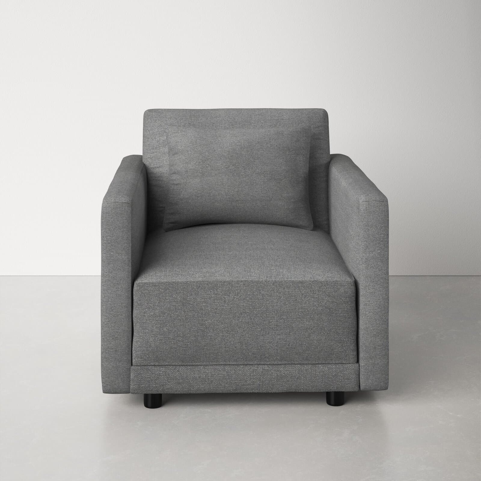 Polyester Blend And Polyester Armchair With Square Arms – alternate view