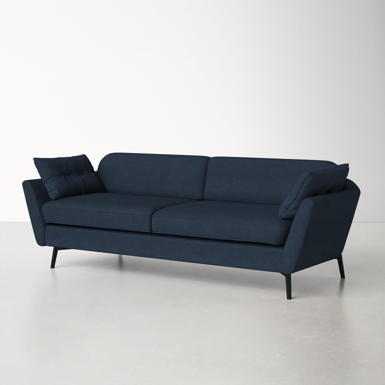 Chenille Loveseat With Flared Arms