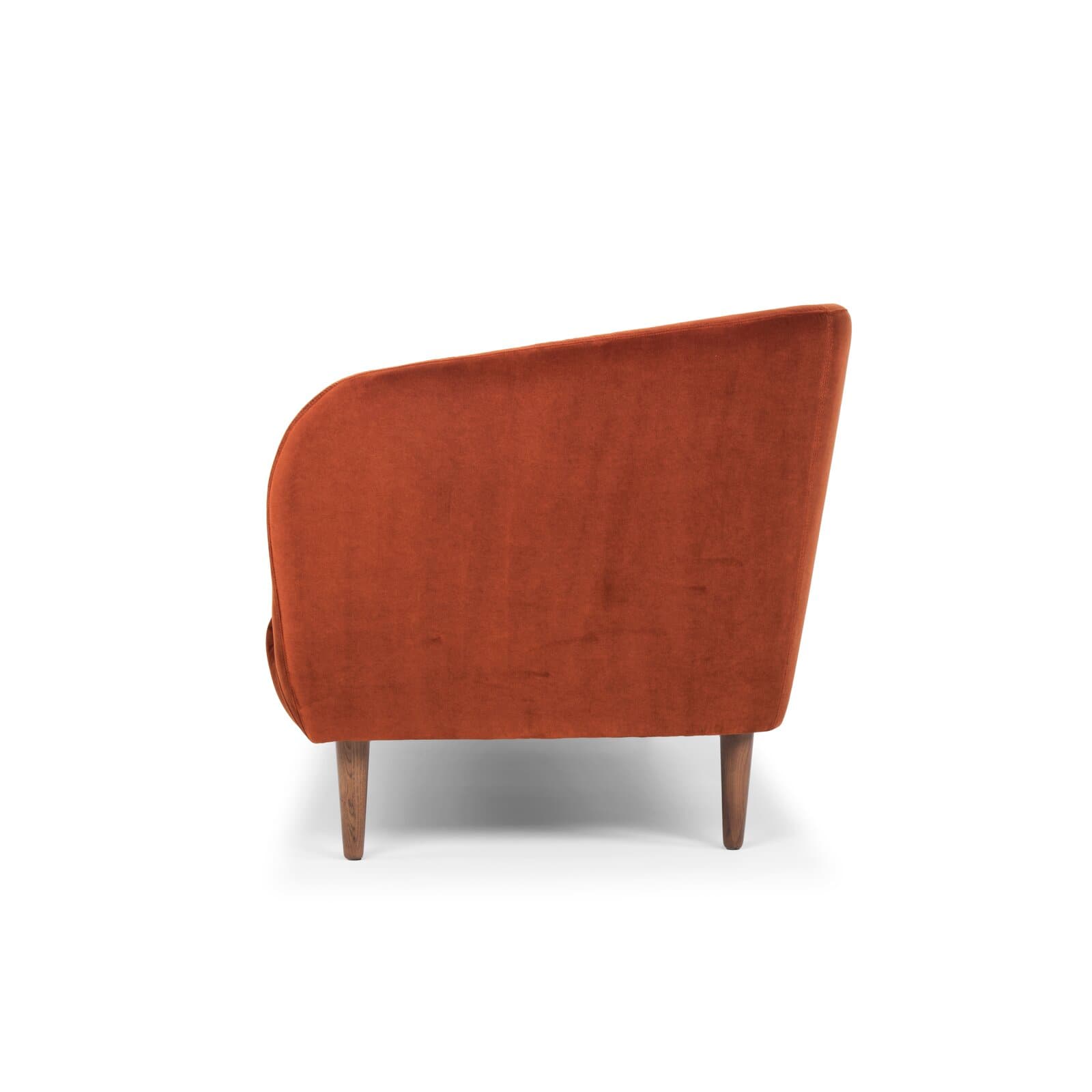 Velvet Loveseat With Flared Arms – alternate view