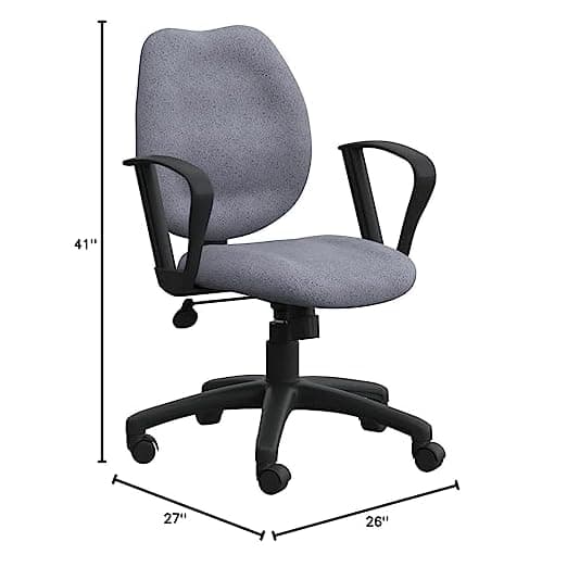 Mid-Back Task Chair with Loop Arms in Grey – alternate view
