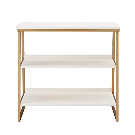 Mixed Metal and Wood Stepped Tier Bookshelf, – alternate view