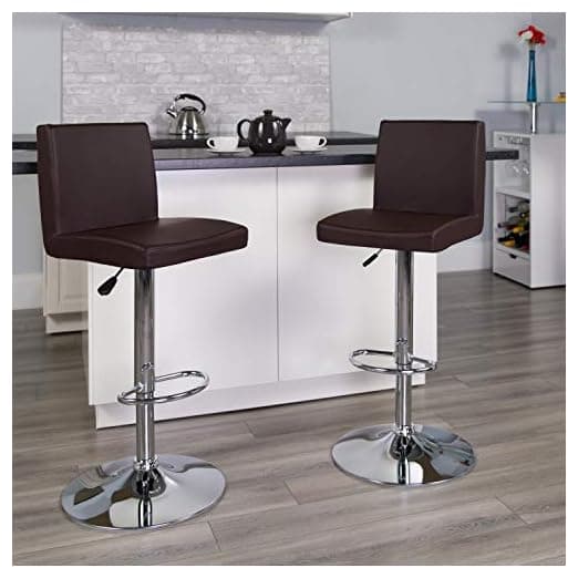 Flash Furniture Jefferson 2 Pk. Contemporary Brown Vinyl Adjustable – alternate view