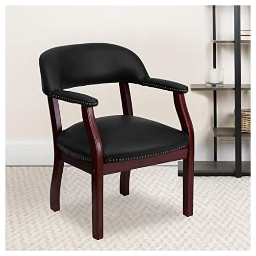 Flash Furniture Diamond Black Vinyl Luxurious Conference Chair – alternate view