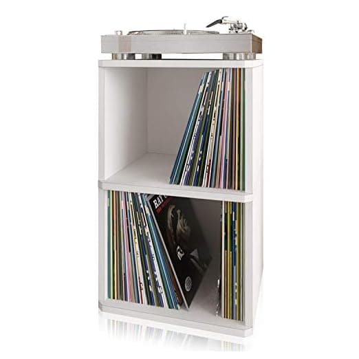 Way Basics Vinyl Record Storage - 2 Tier Book Shelf Turntable