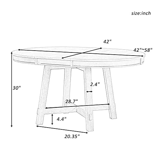 YuiHome Extendable Round – alternate view