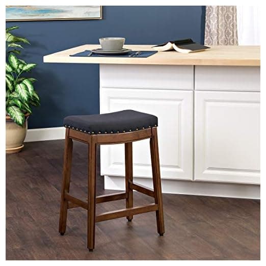 Homepop Home Decor | Backless Nailhead Trim Counter Height Bench – alternate view