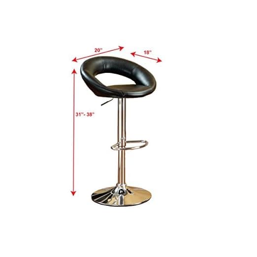 Poundex Y1553 Two Piece PU Round Shape Barstool Set – alternate view
