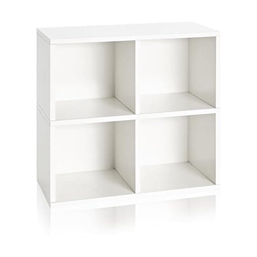 Way Basics Book Shelf 4 Cubby Storage (Tool-free Assembly)